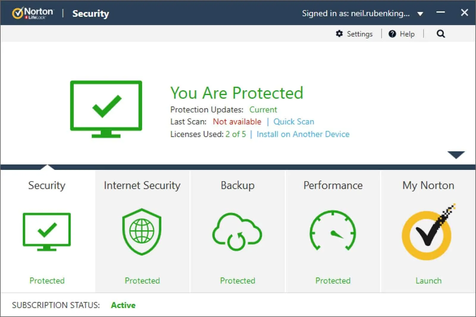 Norton interface