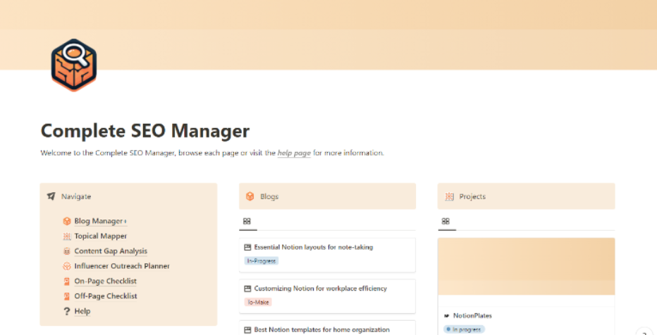 Complete SEO Manager Template